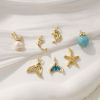 Picture of Eco-friendly Brass Charms 18K Real Gold Plated Fishtail Dolphin