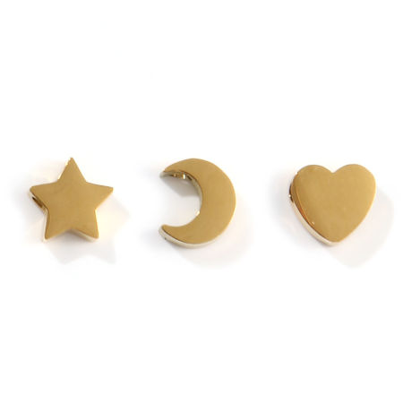 Eco-friendly PVD Vacuum Plating 304 Stainless Steel Mini Charms 18K Gold Plated Geometric Double-sided Polishing