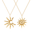Picture of Eco-friendly PVD Vacuum Plating Stylish Galaxy 18K Real Gold Plated 304 Stainless Steel Link Cable Chain Sun Pendant Charm Necklace For Women Gift 45cm(17.7") + 5cm(2") long