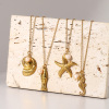 Imagen de 1 Unidad Recubrimiento al Vacío PVD Ecológico Barroco Joyería del océano 18K Oro Real Chapado Acero Inoxidable 304 & Perla Natural Cadena de Cable Cruz Collar con Colgante Para Mujeres Regalo 45cm + 5cm longitud