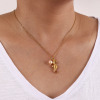 Imagen de 1 Unidad Recubrimiento al Vacío PVD Ecológico Barroco Joyería del océano 18K Oro Real Chapado Acero Inoxidable 304 & Perla Natural Cadena de Cable Cruz Collar con Colgante Para Mujeres Regalo 45cm + 5cm longitud