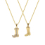 Bild von 1 Piece Eco-friendly Stylish West Cowboy 18K Real Gold Plated Brass Link Cable Chain Boots Pendant Charm Necklace Unisex 46cm(18.1") + 6cm(2.4") long