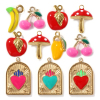 Picture of Eco-friendly PVD Vacuum Plating 304 Stainless Steel Charms 18K Real Gold Plated Multicolor Enamel Fruit Ex Voto Heart