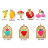 Picture of Eco-friendly PVD Vacuum Plating 304 Stainless Steel Charms 18K Real Gold Plated Multicolor Enamel Fruit Ex Voto Heart