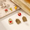 Picture of Eco-friendly PVD Vacuum Plating 304 Stainless Steel Charms 18K Real Gold Plated Multicolor Enamel Fruit Ex Voto Heart