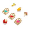 Picture of Eco-friendly PVD Vacuum Plating 304 Stainless Steel Charms 18K Real Gold Plated Multicolor Enamel Fruit Ex Voto Heart