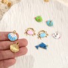 Picture of Eco-friendly PVD Vacuum Plating 304 Stainless Steel Ocean Jewelry Charms 18K Real Gold Plated Multicolor Enamel