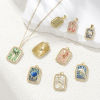 Picture of 1 Piece Eco-friendly Brass Charms 18K Real Gold Plated Multicolor Enamel Rectangle