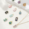 Picture of 1 Piece Eco-friendly Brass Charms 18K Real Gold Plated Multicolor Enamel Geometric