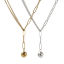 Image de 1 Pièce Collier à Pendentif Chaîne de Trombone Double Couches en 304 Acier Inoxydable Respectueux de la Nature À la Mode Balle Pour Femmes Cadeau 51cm long