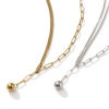 Picture of Eco-friendly Stylish Double Layer 304 Stainless Steel Paperclip Link Chain Ball Pendant Charm Necklace For Women Gift 51cm(20.1") long