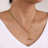 Picture of Eco-friendly Stylish Double Layer 304 Stainless Steel Paperclip Link Chain Ball Pendant Charm Necklace For Women Gift 51cm(20.1") long
