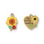 Image de 2 Pcs Breloques en 304 Acier Inoxydable Revêtement sous Vide PVD Respectueux de l'Environnement Plaqué Or 18K Multicolore Fleurs de Soleil Émail