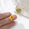 Picture of 2 PCs Eco-friendly PVD Vacuum Plating 304 Stainless Steel Charms 18K Gold Plated Sunflower