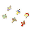 Picture of 2 PCs Eco-friendly PVD Vacuum Plating 304 Stainless Steel Charms 18K Gold Plated Mushroom Enamel