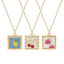 Picture of Eco-friendly PVD Vacuum Plating Sweet & Cute 18K Real Gold Plated Multicolor 304 Stainless Steel Link Cable Chain Square Fruit Enamel Pendant Charm Necklace For Women Gift 45cm(17.7") + 5cm(2") long