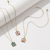 Picture of Eco-friendly PVD Vacuum Plating Sweet & Cute 18K Real Gold Plated Multicolor 304 Stainless Steel Link Cable Chain Square Fruit Enamel Pendant Charm Necklace For Women Gift 45cm(17.7") + 5cm(2") long