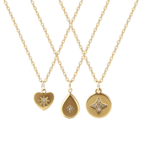 Bild von Umweltfreundliche PVD-Vakuumbeschichtung Exquisit Galaxis 18K Echtgold plattiert 304 Edelstahl & Strass Kreuz Gliederketten Stern Anhänger Halskette Für Frauen Geschenk 45cm + 5cm lang