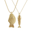 Image de 1 Pièce Collier à Pendentif Chaîne Maille Bille Bijoux d'Océan en Laiton Respectueux de la Nature Bohême Plaqué Or Véritable 18K Poisson Unisexe Cadeau 45cm + 5cm long