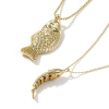 Imagen de 1 Unidad Respetuoso del Medio Ambiente Bohemia Joyería del océano 18K Oro Real Chapado Latón Cadenas de Bola Pez Collar con Colgante Unisexo Regalo 45cm + 5cm longitud