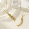 Imagen de 1 Unidad Respetuoso del Medio Ambiente Bohemia Joyería del océano 18K Oro Real Chapado Latón Cadenas de Bola Pez Collar con Colgante Unisexo Regalo 45cm + 5cm longitud