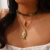 Imagen de 1 Unidad Respetuoso del Medio Ambiente Bohemia Joyería del océano 18K Oro Real Chapado Latón Cadenas de Bola Pez Collar con Colgante Unisexo Regalo 45cm + 5cm longitud