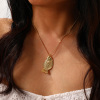 Imagen de 1 Unidad Respetuoso del Medio Ambiente Bohemia Joyería del océano 18K Oro Real Chapado Latón Cadenas de Bola Pez Collar con Colgante Unisexo Regalo 45cm + 5cm longitud