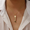 Imagen de 1 Unidad Respetuoso del Medio Ambiente Bohemia Joyería del océano 18K Oro Real Chapado Latón Cadenas de Bola Pez Collar con Colgante Unisexo Regalo 45cm + 5cm longitud