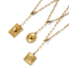 Picture of Eco-friendly Vacuum Plating Dainty Stylish 18K Gold Plated 304 Stainless Steel Paperclip Link Chain Heart Snake Pendant Charm Necklace For Women Gift 60cm(23.6") long