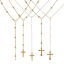 Picture of Eco-friendly PVD Vacuum Plating Exquisite Religious 18K Real Gold Plated 304 Stainless Steel Link Cable Chain Cross Prayer Beads Rosary Necklace Unisex Gift
