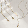 Picture of Eco-friendly PVD Vacuum Plating Exquisite Religious 18K Real Gold Plated 304 Stainless Steel Link Cable Chain Cross Prayer Beads Rosary Necklace Unisex Gift