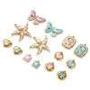 Picture of Eco-friendly PVD Vacuum Plating 304 Stainless Steel Charms 18K Real Gold Plated Multicolor Enamel Butterfly Animal Star Fish