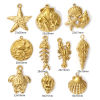 Bild von Umweltfreundliche PVD-Vakuumbeschichtung 304 Edelstahl Ozean Schmuck Charms 18K Echtgold plattiert Muschel Schildkröte