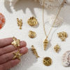 Bild von Umweltfreundliche PVD-Vakuumbeschichtung 304 Edelstahl Ozean Schmuck Charms 18K Echtgold plattiert Muschel Schildkröte
