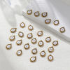 Picture of Eco-friendly PVD Vacuum Plating 304 Stainless Steel Charms 18K Gold Plated White Enamel Oval Capital Alphabet Initial Letter Message " A-Z " Hollow 20mm x 14mm