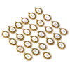 Picture of Eco-friendly PVD Vacuum Plating 304 Stainless Steel Charms 18K Gold Plated White Enamel Oval Capital Alphabet Initial Letter Message " A-Z " Hollow 20mm x 14mm