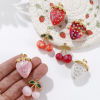 Picture of Eco-friendly PVD Vacuum Plating 304 Stainless Steel & Resin Charms 18K Real Gold Plated Multicolor Fruit Clear Rhinestone