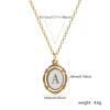 Изображение 1 ШТ Экологичное вакуумное PVD-покрытие Стильный 18K позолоченный Белый 304 Нержавеющая Сталь Кабельные Цепи Овальные Заглавная буква Сообщение " A-Z " С Эмалью Ожерелье с подвеской унисекс 45см + 5см длина