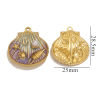Picture of Eco-friendly PVD Vacuum Plating 304 Stainless Steel Ocean Jewelry Charms 18K Gold Plated Multicolor Enamel Shell Conch Sea Snail Imitation Pearl 25mm x 28.5mm