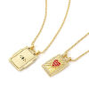 Picture of Eco-friendly Retro Ethnic 18K Real Gold Plated Multicolor Brass Link Cable Chain Rectangle Enamel Pendant Charm Necklace For Women Gift 45cm(17.7") + 5cm(2") long