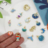 Imagen de 2 Unidades Respetuoso del Medio Ambiente Latón Joyería del océano Colgantes 18K Oro Real Chapado Esmalte