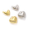 Imagen de 2 Unidades Respetuoso del Medio Ambiente Latón día de San Valentín Colgantes Oro Real Chapado Corazón 3D