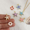 Imagen de 2 Unidades Respetuoso del Medio Ambiente Latón Joyería del océano Colgantes 18K Oro Real Chapado Multicolor Esmalte Salvavidas Estrella de Mar