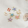 Imagen de 2 Unidades Respetuoso del Medio Ambiente Latón Joyería del océano Colgantes 18K Oro Real Chapado Multicolor Esmalte Salvavidas Estrella de Mar