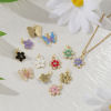 Imagen de 2 PCs Eco-friendly Brass Charms 18K Real Gold Plated Multicolor Enamel Flower Butterfly