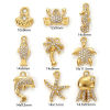Picture of Eco-friendly PVD Vacuum Plating 304 Stainless Steel Charms 18K Real Gold Plated Micro Pave Clear Cubic Zirconia