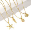 Picture of 18K Real Gold Plated Ball Chain Conch/ Sea Snail Pendant Charm Necklace, Brass 45cm(17.7") + 5cm(2"), For Women, Stylish Ocean Jewelry Gift, Eco-friendly