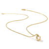 Picture of 18K Real Gold Plated Link Cable Chain Oval Pendant Charm Necklace, Brass & Acrylic 45cm(17.7") + 5cm(2"), For Women, Stylish Simple Gift, Eco-friendly