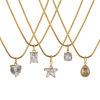 Изображение 1 Piece Eco-friendly PVD Vacuum Plating Stylish Geometric 18K Real Gold Plated 304 Stainless Steel & Cubic Zirconia Snake Chain Pendant Charm Necklace For Women Gift 45cm(17.7") long