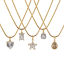 Bild von 1 Piece Eco-friendly PVD Vacuum Plating Stylish Geometric 18K Real Gold Plated 304 Stainless Steel & Cubic Zirconia Snake Chain Pendant Charm Necklace For Women Gift 45cm(17.7") long